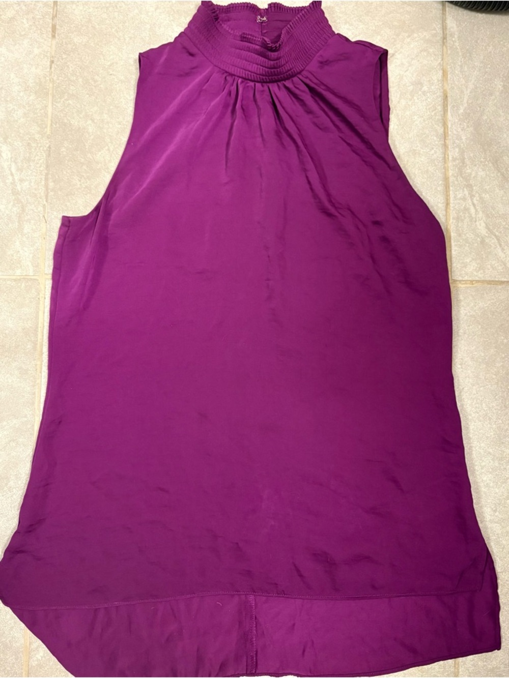 Calvin Klein Sleeveless High-Neck Camisole in Purple